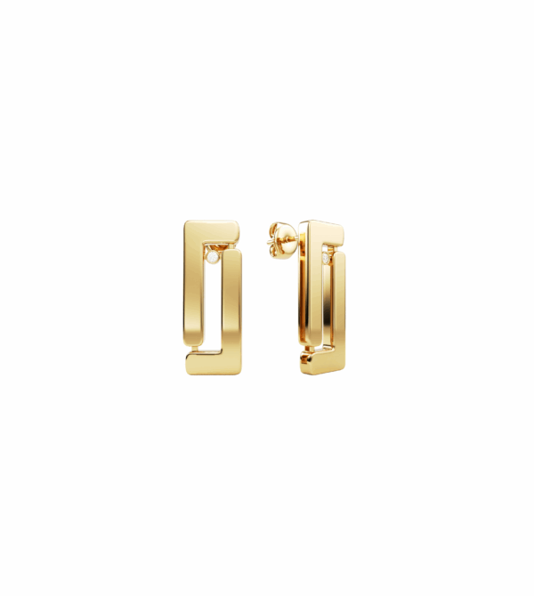 Nexus Solitaire earrings in 18k yellow gold with solitaire diamonds