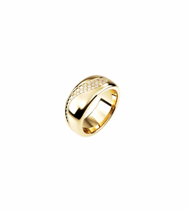 Ring Orsé in 18k yellow gold with pavé-set diamonds